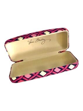 NEW Vera Bradley Hardshell Eyeglass Sunglass Case Katalina Pink Diamond Pattern